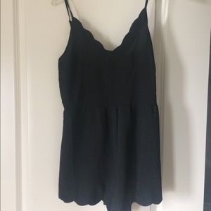 Scalloped Black Romper